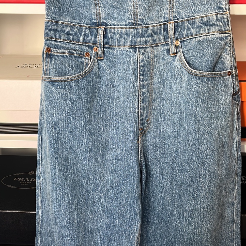 Abercrombie & Fitch Strapless Denim Jumpsuit Sz-M - Picture 8 of 16